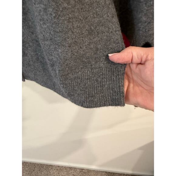 Charter Club 2 Ply 100% Cashmere Print Cardigan Sweater Gray Women's Size Medium - Picture 4 of 9